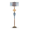 Kinzig Design Grayson Floor Lamp F 150 AG 132 Colors Blue Gray And Gold Blown Glass Base With Light And Dark Blue Gray Shade Artistic Artisan Designer Floor Lamps