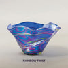 Mini Wave Bowl by Glass Eye Studio , Blue Rainbow, set of two