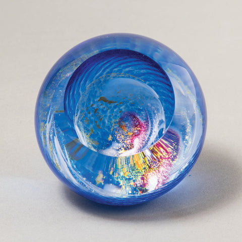 Handblown Glass Celestial Milky Way Paperweight By Glass Eye Studio Artistic Artisan Crafted Paperweights