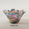 Handblown Glass Mini Wave Bowl by Glass Eye Studio , Desert sky, set of two