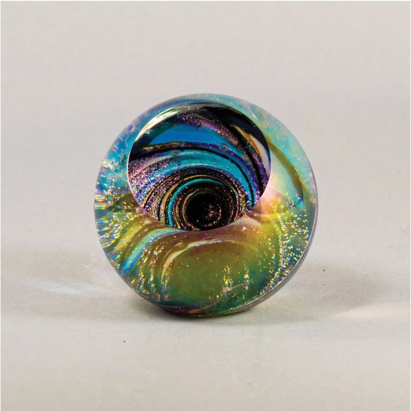 Handblown Glass Fireball Paperweight in Twilight By Glass Eye Studio Artistic Artisan Crafted Paperweights