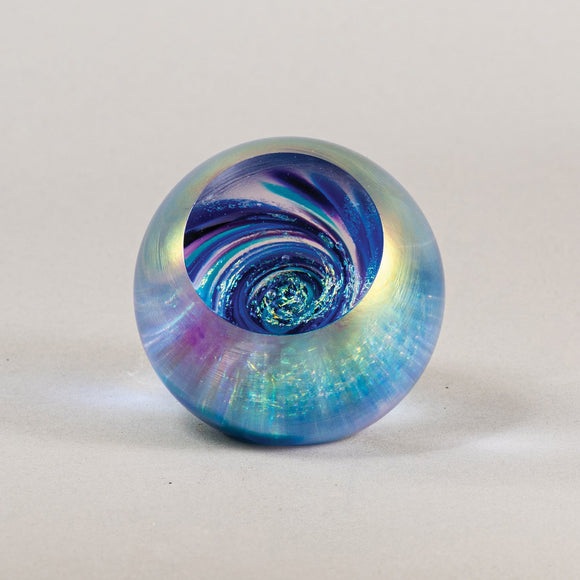 Handblown Glass Fireball Vortex Paperweight By Glass Eye Studio Artistic Artisan Crafted Paperweights