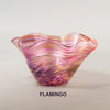 Handblown Glass Mini Wave Bowl by Glass Eye Studio, Flamingo, set of two