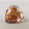 Handblown Glass Heart of Fire Paperweight in Pink By Glass Eye Studio Artistic Artisan Crafted Paperweights