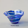 Handblown Glass Mini Wave Bowl by Glass Eye Studio, Pacific Wave, set of two