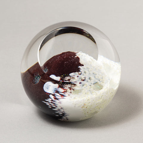 Handblown Glass Planetary Mercury Paperweight By Glass Eye Studio Artistic Artisan Crafted Paperweights