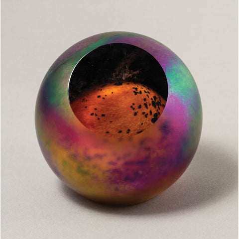 Handblown Glass Planetary Paperweight in Mars By Glass Eye Studio Artistic Artisan Crafted Paperweights