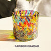 Handblown Glass  Drinker Glasses by Glass Eye Studio Rainbow Diamond, set of two
