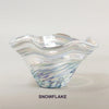 Handblown Glass Mini Wave Bowl by Glass Eye Studio, Snowflake, set of two