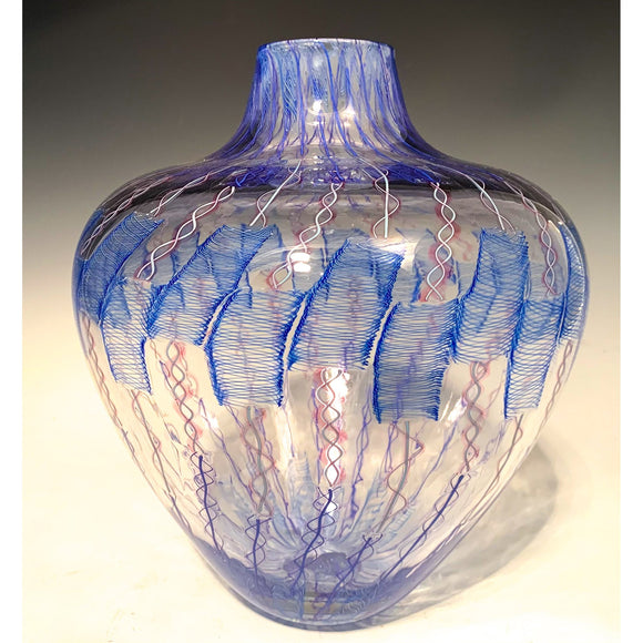 Hot Glass Alley Jake Pfeifer Patchwork Series Chubby Urn Artistic Hand Blown Glass Vases