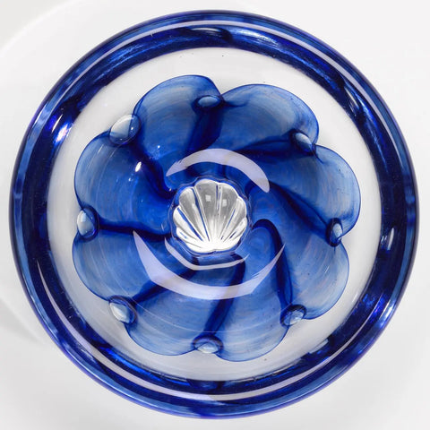 Hot Glass Alley Jake Pfeifer Shell Swedish Cerulean Blue Bowl Artistic Handblown Glass