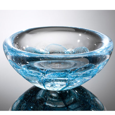 Hot Glass Alley Jake Pfeifer Shell Swedish Ocean Blue Bowl Artistic Handblown Glass