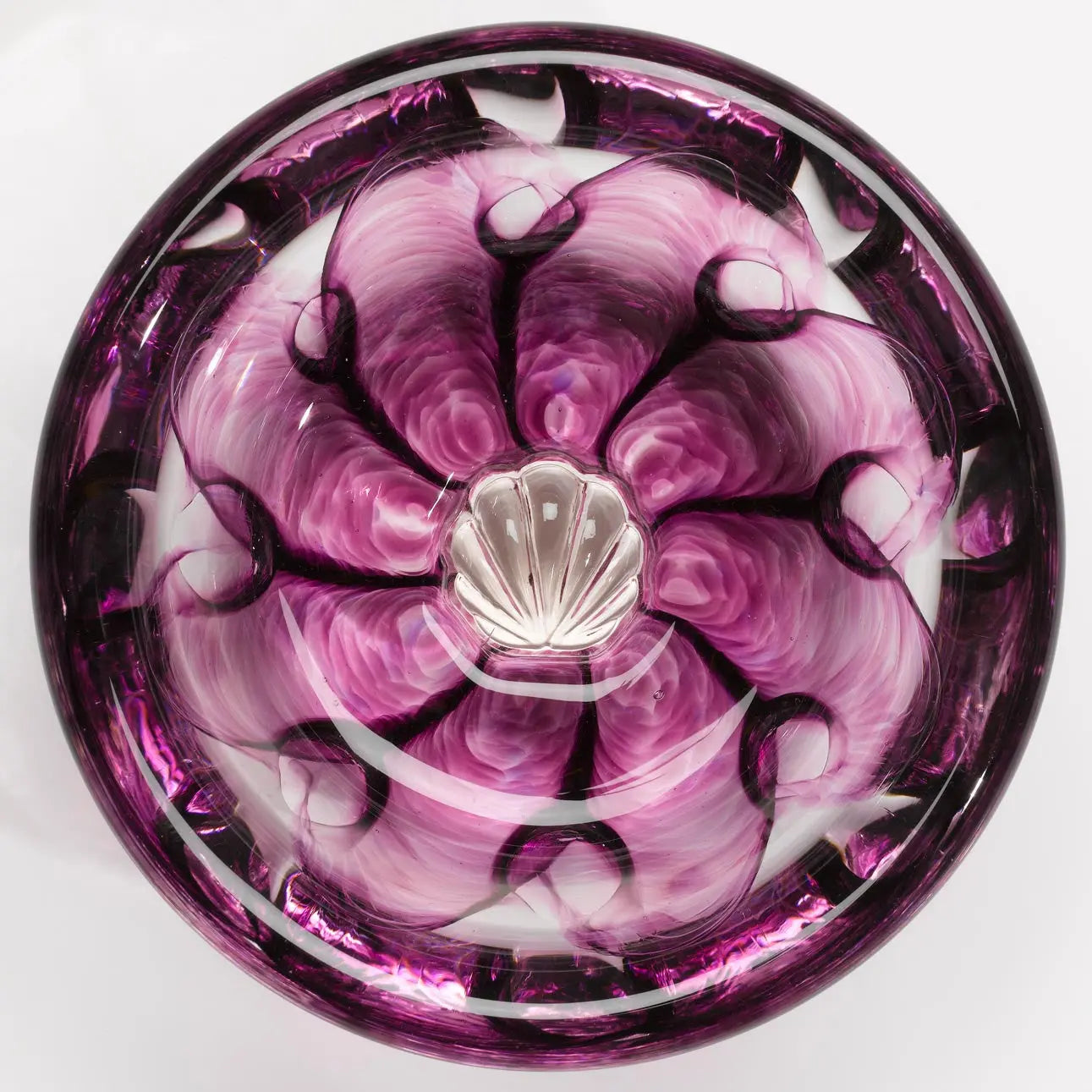 Hot Glass Alley Jake Pfeifer Shell Swedish Purple Bowl Artistic Handblown Glass