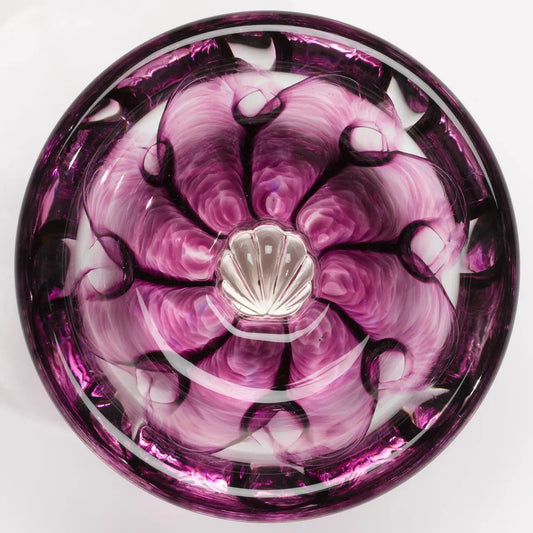 Hot Glass Alley Jake Pfeifer Shell Swedish Purple Bowl Artistic Handblown Glass