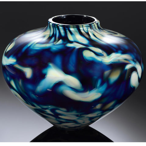 Hot Glass Alley Jake Pfeifer Treasure Chubby Pinch and Twist Vase Artistic Handblown Glass
