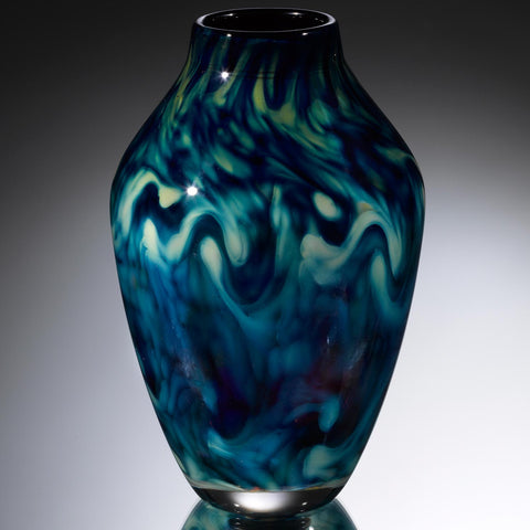 Hot Glass Alley Jake Pfeifer Treasure Reverse Amphora Pinch and Twist Vase Artistic Handblown Glass