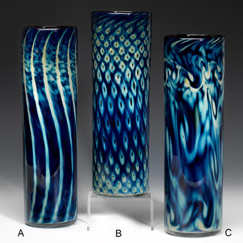 Hot Glass Alley Jake Pfeifer Treasure Series Straight Sided Vases Artistic Handblown Glass