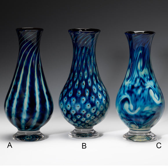 Hot Glass Alley Jake Pfeifer Treasure Teardrop Footed Vases Artistic Handblown Glass