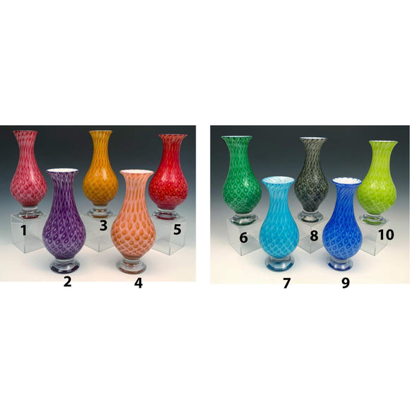 Hot Glass Alley Jake Pfeifer Vintage Series Tear Drop Vase with Foot Artistic Hand Blown Glass Vases
