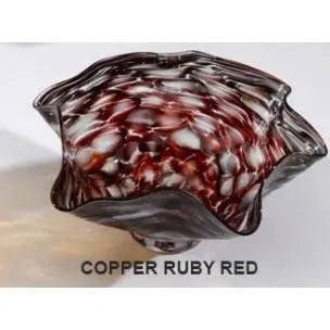 Hot Glass Alley Jake Pfeiffer Scallop Bowl Sample Copper Ruby Red