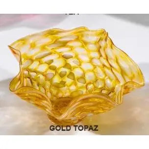 Hot Glass Alley Jake Pfeiffer Scallop Bowl Sample Gold Topaz