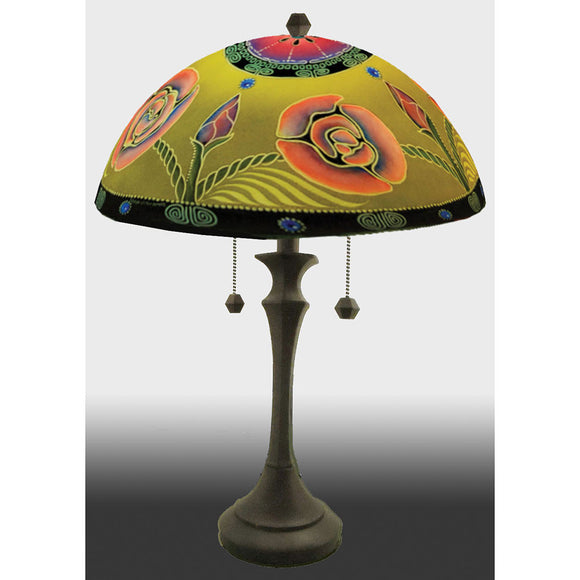 Jamie Barthel Arts and Crafts Reverse Hand Painted Glass Lamps Contemporary Glass Lamps