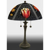 Jamie Barthel Deco Tulips Reverse Hand Painted Glass Table Lamp, Contemporary Glass Lamps