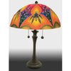 Jamie Barthel Dragonfly Greens Reverse Hand Painted Glass Table Lamp, Contemporary Glass Lamps