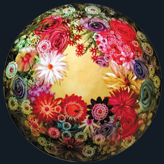 Jamie Barthel Rose Garden Reverse Hand Painted Glass Chandelier, Contemporary Chandeliers