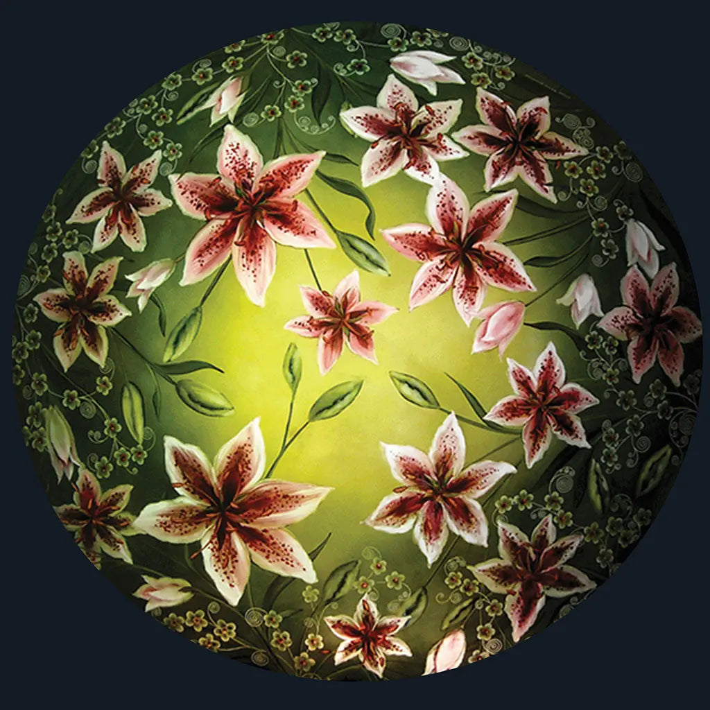 Jamie Barthel Stargazer Reverse Hand Painted Glass Chandelier, Contemporary Chandeliers