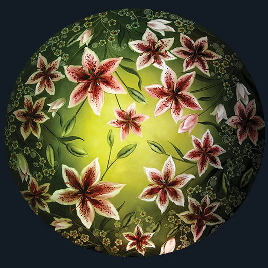 Jamie Barthel Stargazer Reverse Hand Painted Glass Chandelier, Contemporary Chandeliers