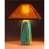Jim Webb Studio 233 Four Sided Moss Glaze Table Lamp North Union Collection with Amber Mica Shade