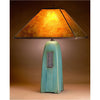 Jim Webb Studio 233 Four Sided Viridian Glaze Table Lamp North Union Collection with Amber Mica Shade