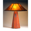 Jim Webb Studio 233 Six Sided Russet Glaze Table Lamp Hopewell Collection with Amber Mica Shade