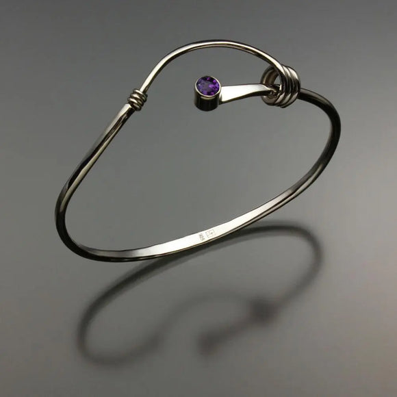 John Tzelepis Jewelry Sterling Silver Amethyst Bracelet BRA540AM-3 Handcrafted Artistic Artisan Designer Jewelry