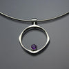John Tzelepis Jewelry Sterling Silver Amethyst Pendant Necklace PEN070AM Handcrafted Artistic Artisan Designer Jewelry