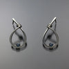 John Tzelepis Jewelry Sterling Silver Blue Topaz Earrings EAR190SMLTZ-1 Handcrafted Artistic Artisan Designer Jewelry