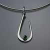 John Tzelepis Jewelry Sterling Silver Chrome Diopside Pendant Necklace PEN030CD Handcrafted Artistic Artisan Designer Jewelry