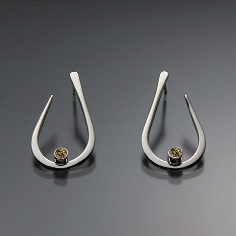 John Tzelepis Jewelry Sterling Silver Citrine Earrings EAR030SMSSCI Handcrafted Artistic Artisan Designer Jewelry