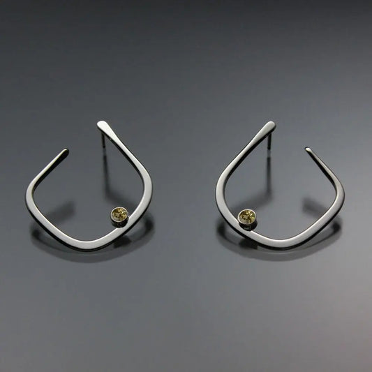 John Tzelepis Jewelry Sterling Silver Citrine Earrings EAR050SSCI Handcrafted Artistic Artisan Designer Jewelry