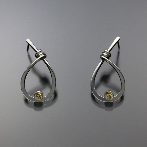 John Tzelepis Jewelry Sterling Silver Citrine Earrings EAR190SMCI-1 Handcrafted Artistic Artisan Designer Jewelry