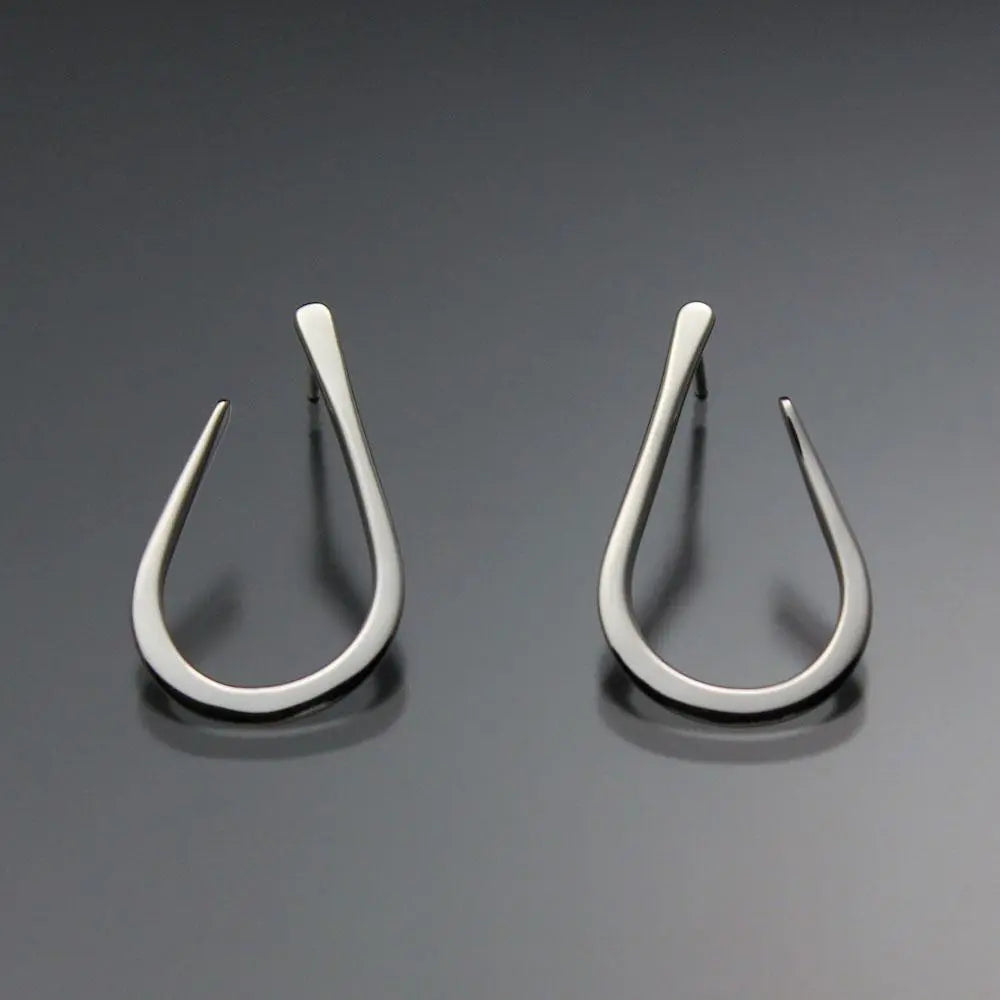 John Tzelepis Jewelry Sterling Silver or 14K Gold Earrings EAR030SMSS Handcrafted Artistic Artisan Designer Jewelry