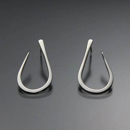 John Tzelepis Jewelry Sterling Silver or 14K Gold Earrings EAR030SMSS Handcrafted Artistic Artisan Designer Jewelry