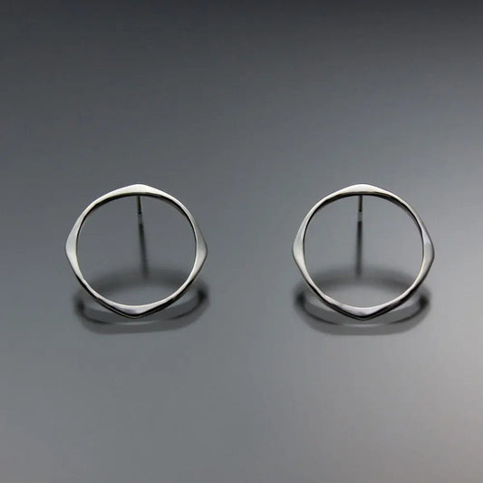 John Tzelepis Jewelry Sterling Silver or 14K Gold Earrings EAR070SMSS Handcrafted Artistic Artisan Designer Jewelry