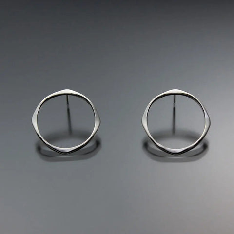 John Tzelepis Jewelry Sterling Silver or 14K Gold Earrings EAR070SMSS Handcrafted Artistic Artisan Designer Jewelry