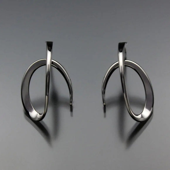 John Tzelepis Jewelry Sterling Silver or 14K Gold Earrings EAR112LGSS-1 Handcrafted Artistic Artisan Designer Jewelry