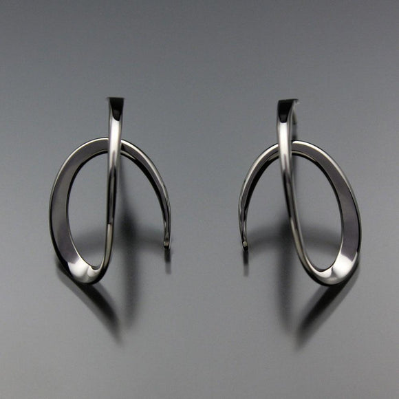 John Tzelepis Jewelry Sterling Silver or 14K Gold Earrings EAR112LGSS-1 Handcrafted Artistic Artisan Designer Jewelry