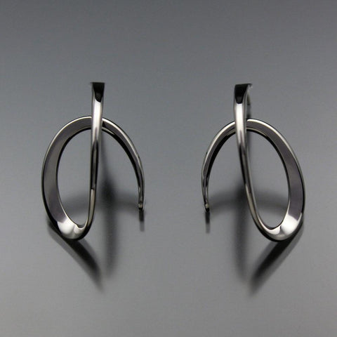 John Tzelepis Jewelry Sterling Silver or 14K Gold Earrings EAR112LGSS-1 Handcrafted Artistic Artisan Designer Jewelry