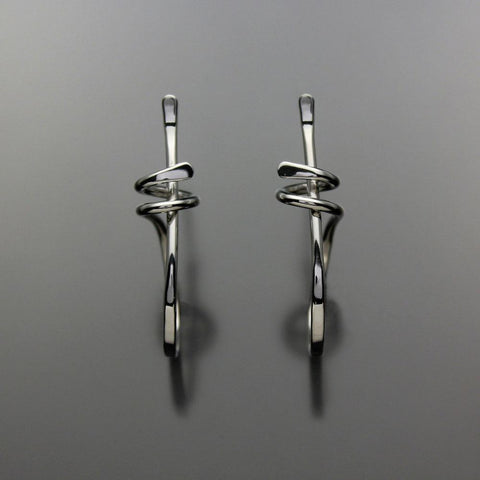 John Tzelepis Jewelry Sterling Silver Earrings EAR360LGSS-3 Handcrafted Artistic Artisan Designer Jewelry