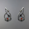 John Tzelepis Jewelry Sterling Silver Fire Opal Earrings EAR190SMMFO-1 Handcrafted Artistic Artisan Designer Jewelry